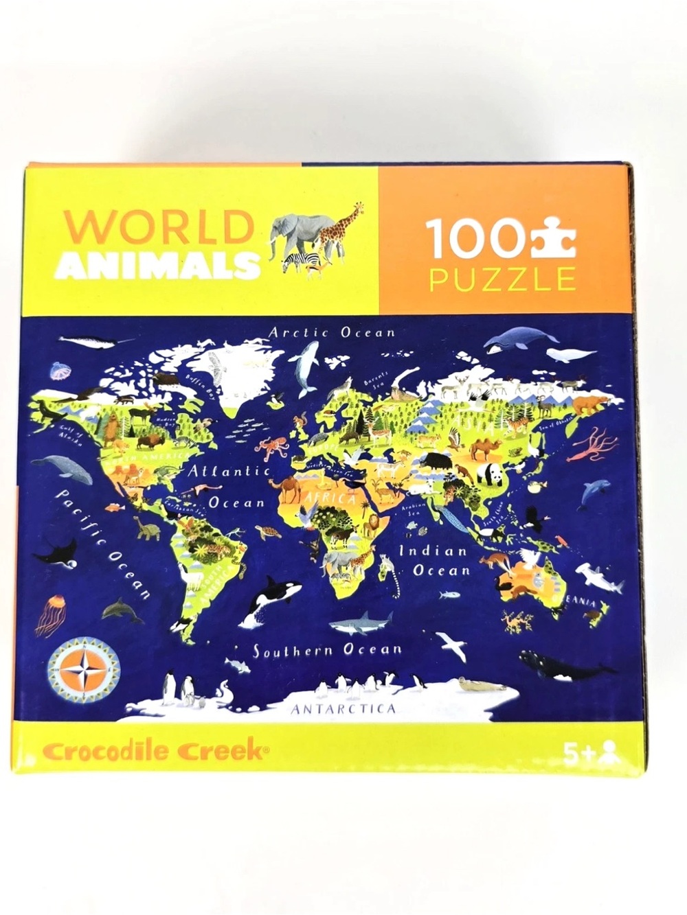 Crocodile Creek World Animals 100 Piece Puzzle